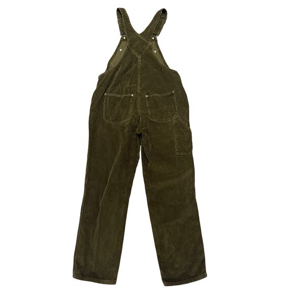 Old Navy Slouchy Straight Button Fly Corduroy Overalls Women 4 Utility Workwear - Picture 2 of 7